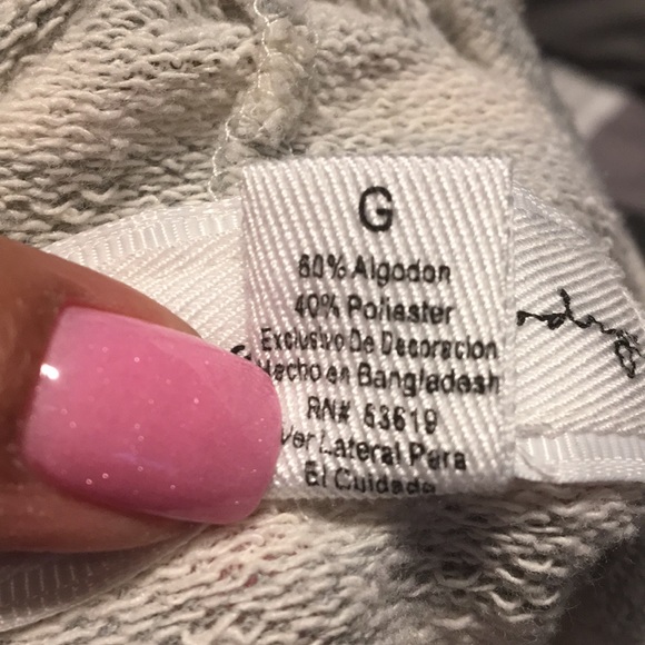 French Laundry Sweater Gray White Stripe Lace - Picture 7 of 7